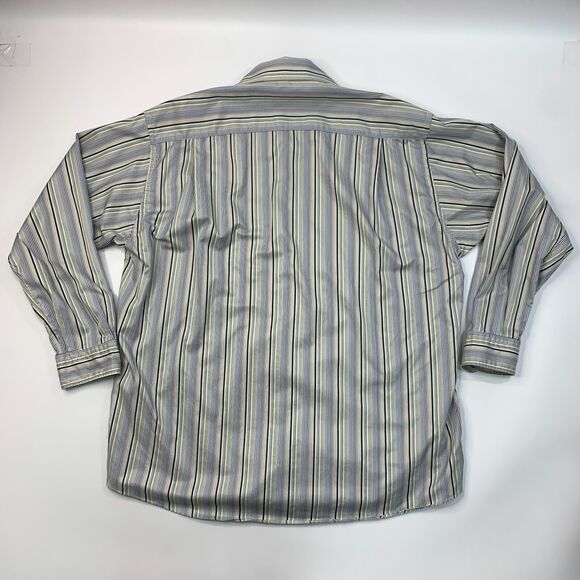 Vintage Burberry Shirt Mens XL Extra Large Striped Button Up Cotton Made in USA - Picture 7 of 10